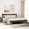 Cadre de lit en métal sans matelas chêne fumé 183x213 cm 