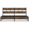 Cadre de lit en métal sans matelas chêne fumé 183x213 cm 