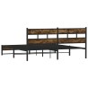 Cadre de lit en métal sans matelas chêne fumé 183x213 cm 