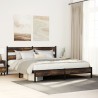 Cadre de lit en métal sans matelas chêne fumé 200x200 cm 