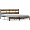 Cadre de lit en métal sans matelas chêne fumé 200x200 cm 