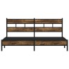 Cadre de lit en métal sans matelas chêne fumé 200x200 cm 