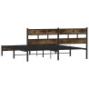 Cadre de lit en métal sans matelas chêne fumé 200x200 cm 