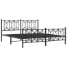 Cadre de lit métal sans matelas avec pied de lit noir 180x200cm 