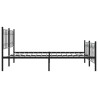 Cadre de lit métal sans matelas avec pied de lit noir 180x200cm 