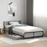 Cadre de lit avec tiroirs sans matelas sonoma gris 75x190 cm 