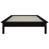 Cadre de lit sans matelas noir bois massif 