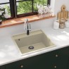 Évier de cuisine avec trou de trop-plein Beige Granit 