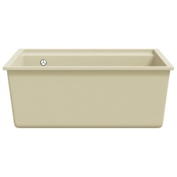 Évier de cuisine avec trou de trop-plein Beige Granit 