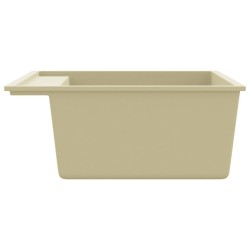 Évier de cuisine avec trou de trop-plein Beige Granit 