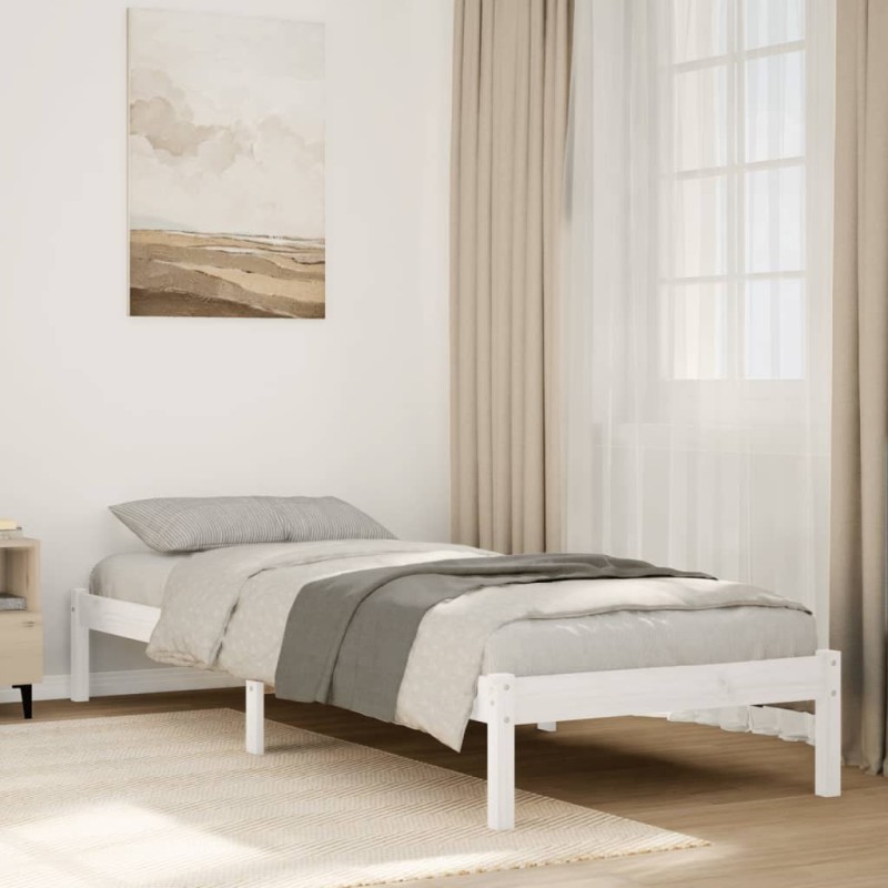Cadre de lit extra long sans matelas 100x210 cm bois massif pin Cadre de lit extra long sans matelas 100x210 cm bois massif pin