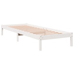 Cadre de lit extra long sans matelas 100x210 cm bois massif pin 