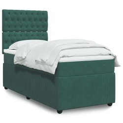 Sommier à lattes de lit avec matelas Vert foncé 90x200 cm 
