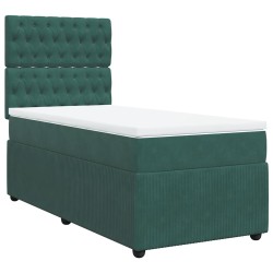 Sommier à lattes de lit avec matelas Vert foncé 90x200 cm 