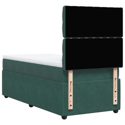 Sommier à lattes de lit avec matelas Vert foncé 90x200 cm 