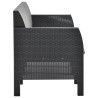 Salon de jardin 3 pcs avec coussins PP Rotin Anthracite 