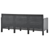 Salon de jardin 3 pcs avec coussins PP Rotin Anthracite 