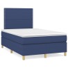 Sommier à lattes de lit matelas et LED bleu 120x190 cm tissu 