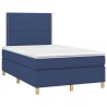 Sommier à lattes de lit matelas et LED bleu 120x190 cm tissu 
