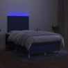 Sommier à lattes de lit matelas et LED bleu 120x190 cm tissu 