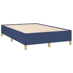 Sommier à lattes de lit matelas et LED bleu 120x190 cm tissu 