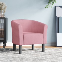 Chaise cabriolet rose velours 
