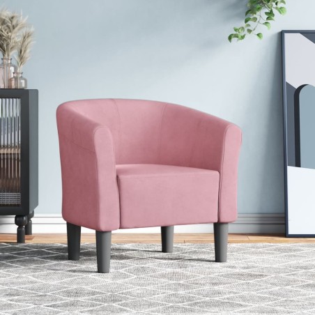 Chaise cabriolet rose velours 