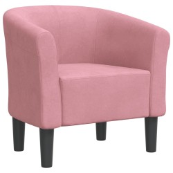 Chaise cabriolet rose velours 