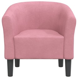 Chaise cabriolet rose velours 