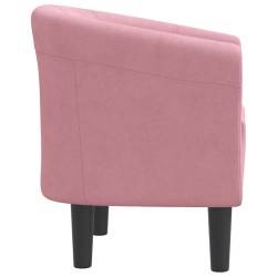 Chaise cabriolet rose velours 