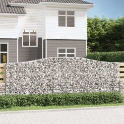 Paniers à gabions arqués 2 pcs 400x30x140/160 cm Fer galvanisé 