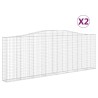 Paniers à gabions arqués 2 pcs 400x30x140/160 cm Fer galvanisé 