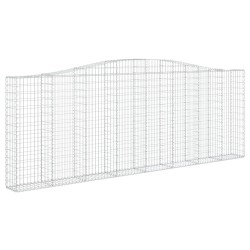 Paniers à gabions arqués 2 pcs 400x30x140/160 cm Fer galvanisé 