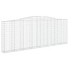 Paniers à gabions arqués 2 pcs 400x30x140/160 cm Fer galvanisé 