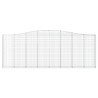 Paniers à gabions arqués 2 pcs 400x30x140/160 cm Fer galvanisé 