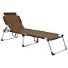 Chaise longue pliable extra haute pour seniors Marron Aluminium 