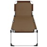Chaise longue pliable extra haute pour seniors Marron Aluminium 