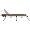 Chaise longue pliable extra haute pour seniors Marron Aluminium 