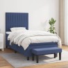 Sommier à lattes de lit avec matelas Bleu 90x190 cm Tissu 