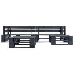 Salon de jardin palette 4 pcs avec coussins sable bois 