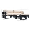 Salon de jardin palette 4 pcs avec coussins sable bois 
