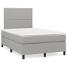 Sommier à lattes de lit et matelas gris clair 120x190 cm tissu 