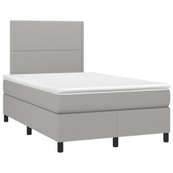 Sommier à lattes de lit et matelas gris clair 120x190 cm tissu 