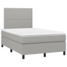 Sommier à lattes de lit et matelas gris clair 120x190 cm tissu 