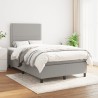 Sommier à lattes de lit et matelas gris clair 120x190 cm tissu 