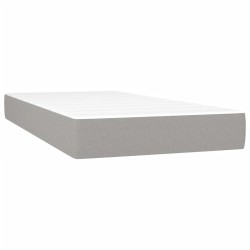 Sommier à lattes de lit et matelas gris clair 120x190 cm tissu 