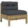 Salon de jardin 5 pcs avec coussins bois de pin imprégné 