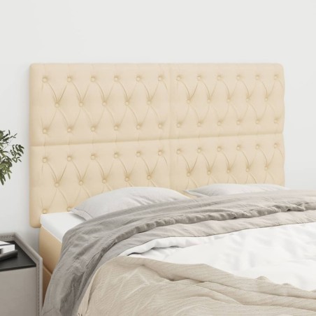 Têtes de lit 4 pcs Crème 80x7x78/88 cm Tissu 