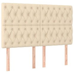Têtes de lit 4 pcs Crème 80x7x78/88 cm Tissu 