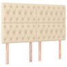 Têtes de lit 4 pcs Crème 80x7x78/88 cm Tissu 